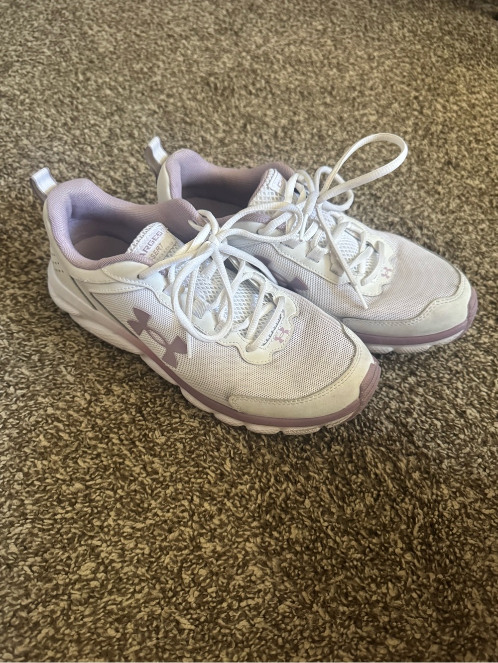 Under Armour Women's White and Lavender Athletic Trainers
